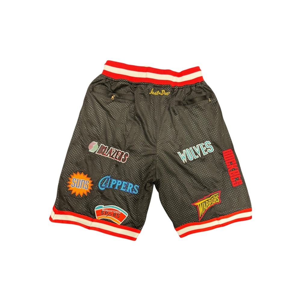 Just Don NBA Basketball Shorts Mens XXL Black New Western Conference Mesh Patch - Picture 8 of 11
